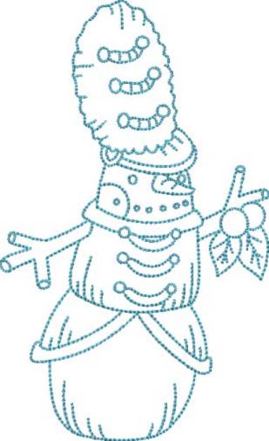 Picture of Snowman with Holly (4 sizes) Machine Embroidery Design