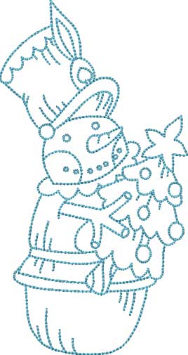 Snowman with Tree (4 sizes) Machine Embroidery Design