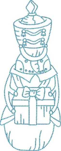 Picture of Snowman with Gift 2 (4 sizes) Machine Embroidery Design