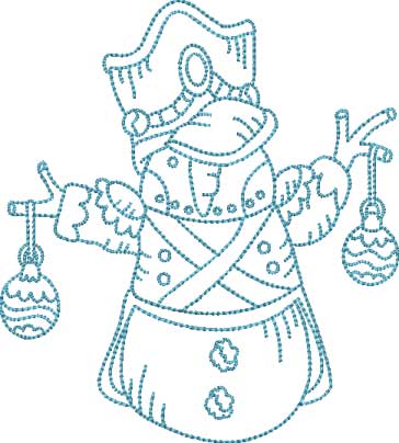Snowman with Ornaments (4 sizes) Machine Embroidery Design