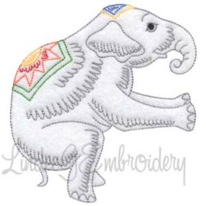 Picture of Elephant on Head (4 sizes) Machine Embroidery Design