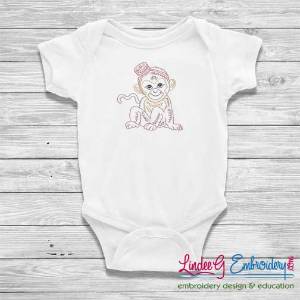Picture of Monkey (4 sizes) Machine Embroidery Design