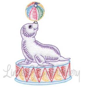 Picture of Seal on Drum (4 sizes) Machine Embroidery Design