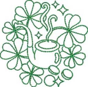 Picture of Pipe & Shamrocks (4 sizes) Machine Embroidery Design