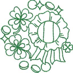RIbbon & Coins (4 sizes) Machine Embroidery Design