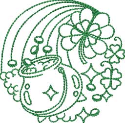 Pot of Gold (4 sizes) Machine Embroidery Design
