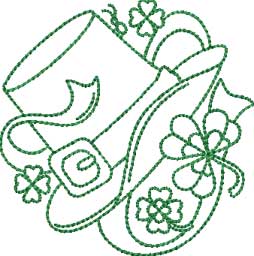 Irish Hat (4 sizes) Machine Embroidery Design