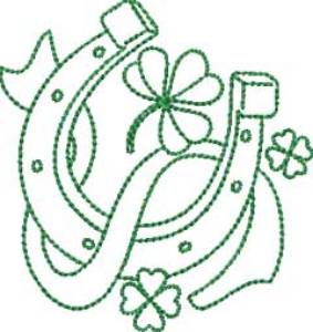 Picture of Lucky Horseshoe (4 sizes) Machine Embroidery Design