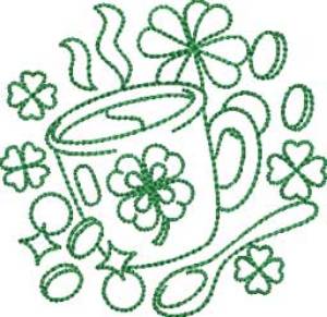 Picture of Irish Coffee (4 sizes) Machine Embroidery Design