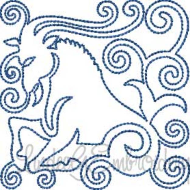 Picture of Capricorn (4 sizes) Machine Embroidery Design