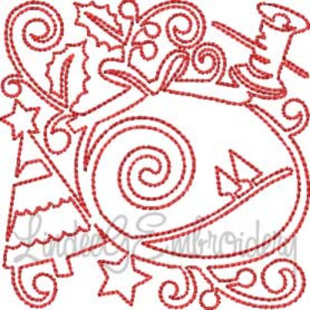 Picture of Tree Ornament with Thread 2 (4 sizes) Machine Embroidery Design