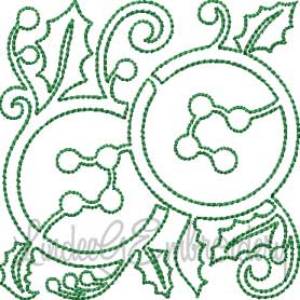 Picture of Buttons & Holly (4 sizes) Machine Embroidery Design