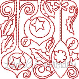 Ornaments & Holly (4 sizes) Machine Embroidery Design