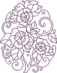 Picture of Floral Egg 01 (4 sizes) Machine Embroidery Design