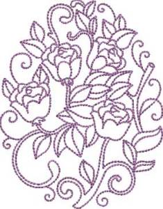 Picture of Floral Egg 02 (4 sizes) Machine Embroidery Design