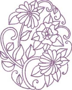 Picture of Floral Egg 06 (4 sizes) Machine Embroidery Design