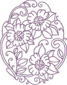 Picture of Floral Egg 07 (4 sizes) Machine Embroidery Design