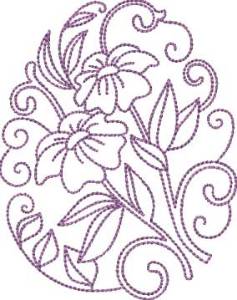 Picture of Floral Egg 08 (4 sizes) Machine Embroidery Design