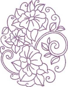 Picture of Floral Egg 09 (4 sizes) Machine Embroidery Design