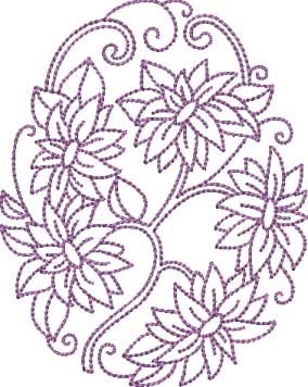 Floral Egg 10 (4 sizes) Machine Embroidery Design