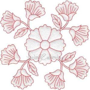 Picture of Cosmos Redwork  (6.8-in)Machine Embroidery Design
