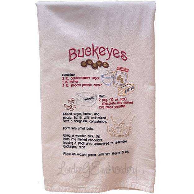 Picture of Buckeye Candy Recipe Machine Embroidery Design