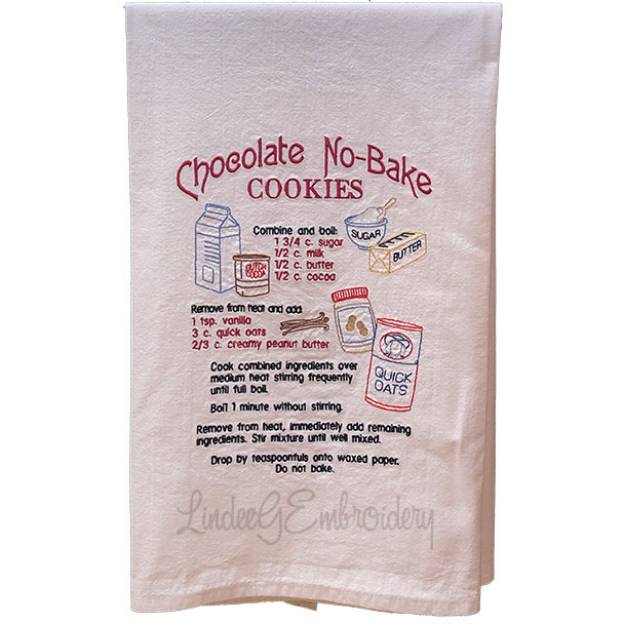 Picture of Chocolate No-Bake Cookies Recipe Machine Embroidery Design