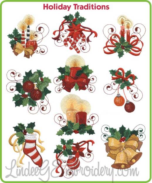 Picture of Holiday Traditions Embroidery Design Pack