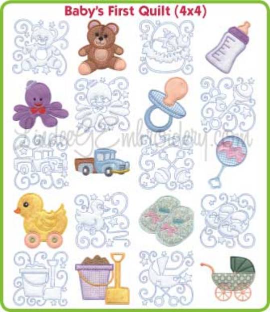 Picture of Baby's First Quilt (4x4) Embroidery Design Pack