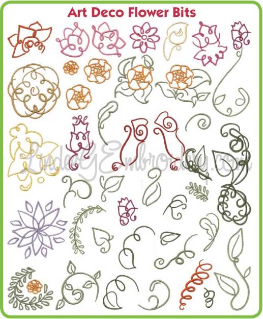 Picture of Art Deco Flower Bits Embroidery Design Pack