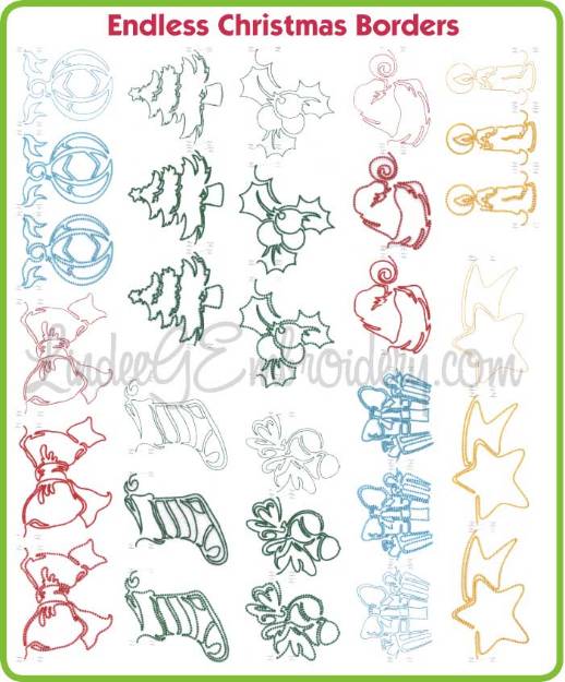 Picture of Endless Christmas Borders Embroidery Design Pack