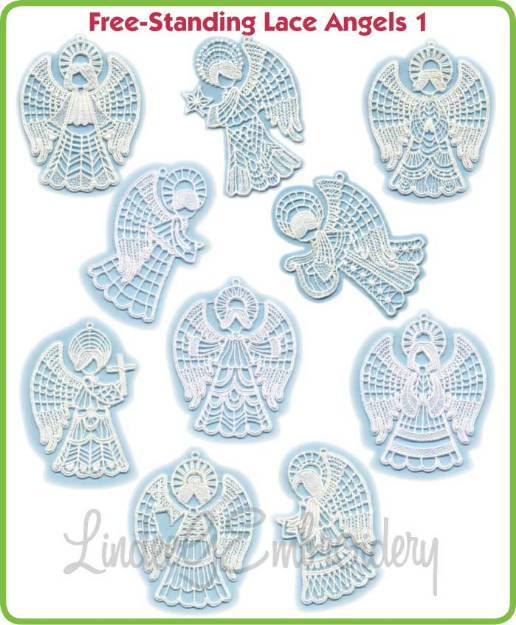 Picture of Free Standing Lace Angels Embroidery Design Pack
