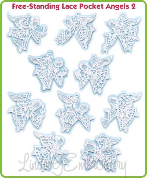 Picture of Pocket Angels 2 Embroidery Design Pack