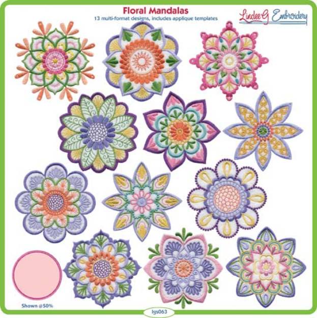 Picture of Floral Mandalas Embroidery Design Pack