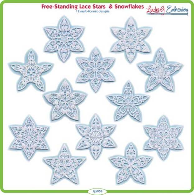 Picture of FSL Stars and Snowflakes (3-inch) Embroidery Design Pack