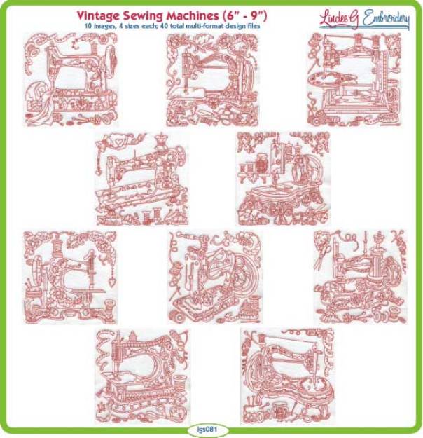 Picture of Vintage Sewing Machines Bundle Combo Embroidery Design Pack