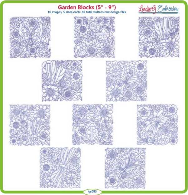 Picture of Garden Doodle Blocks Bundle Combo Embroidery Design Pack
