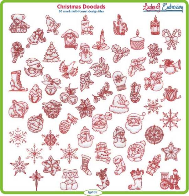 Picture of Christmas Doodads Embroidery Design Pack