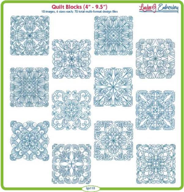 Picture of Feathered Quilt Blocks 2 Bundle Combo Embroidery Design Pack
