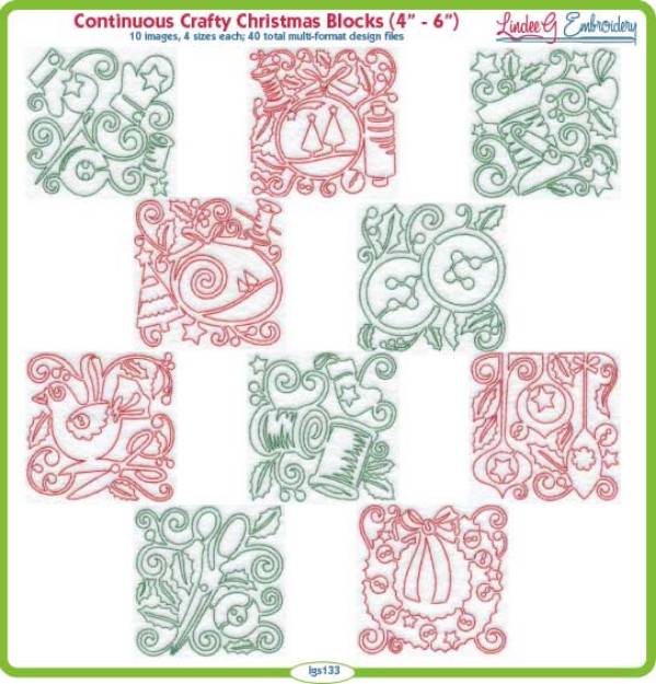 Picture of Crafty Christmas Blocks Bundle Combo Embroidery Design Pack