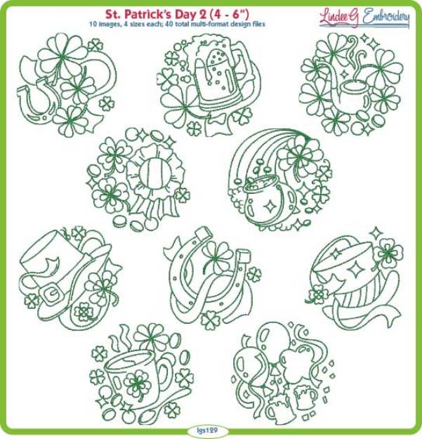 Picture of St. Patrick's Day 2  Embroidery Design Pack