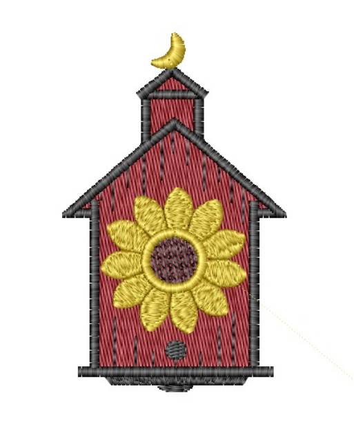 Picture of Homespun Country Birdhouse Machine Embroidery Design