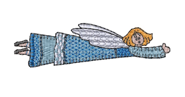 Homespun Country Flying Angel Machine Embroidery Design