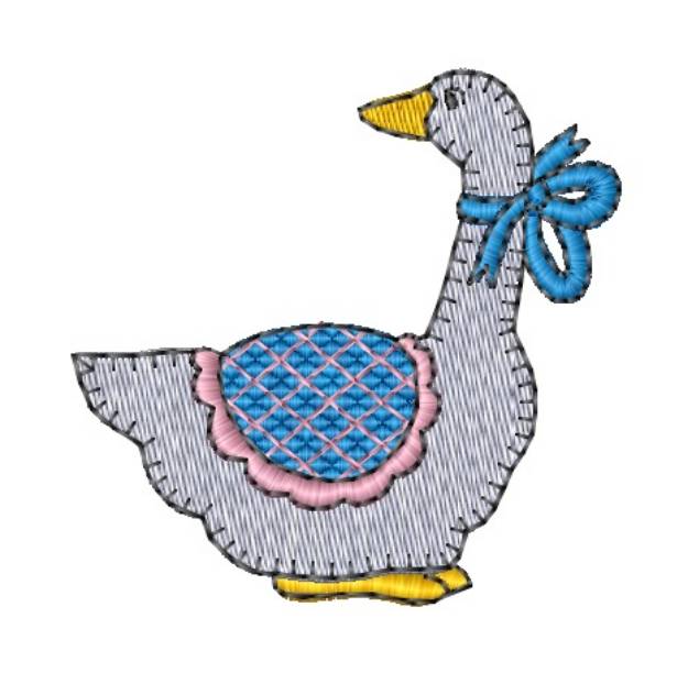 Picture of Homespun Country Goose Machine Embroidery Design