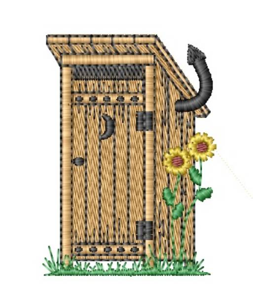 Picture of Homespun Country Outhouse Machine Embroidery Design