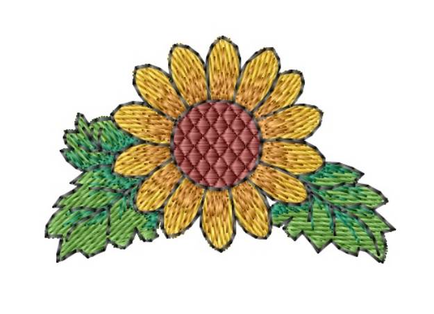 Picture of Homespun Country Sunflower Machine Embroidery Design