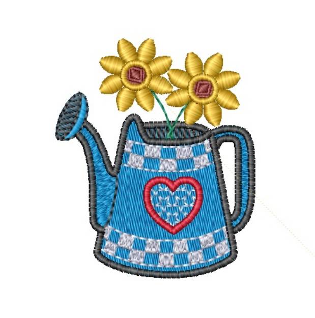 Picture of Homespun Country Water Can Machine Embroidery Design
