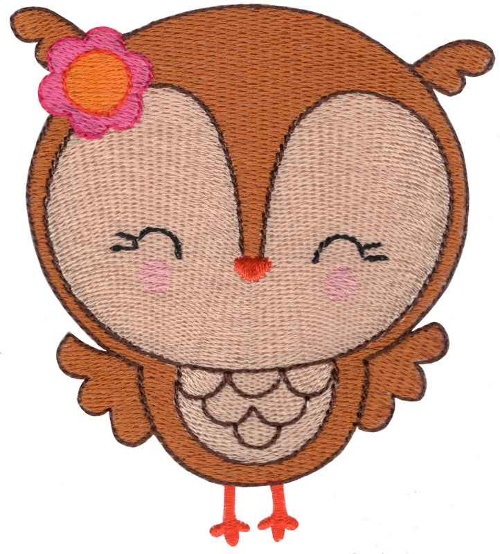 Adorable Owl Machine Embroidery Design