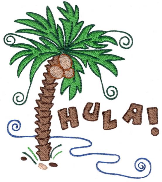 Picture of Hula Tree Machine Embroidery Design