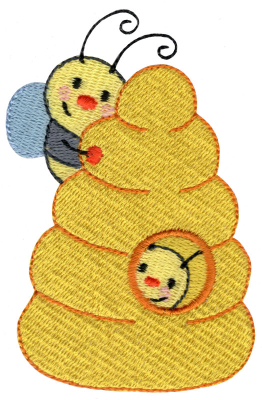 Busy Bees in Hive Machine Embroidery Design